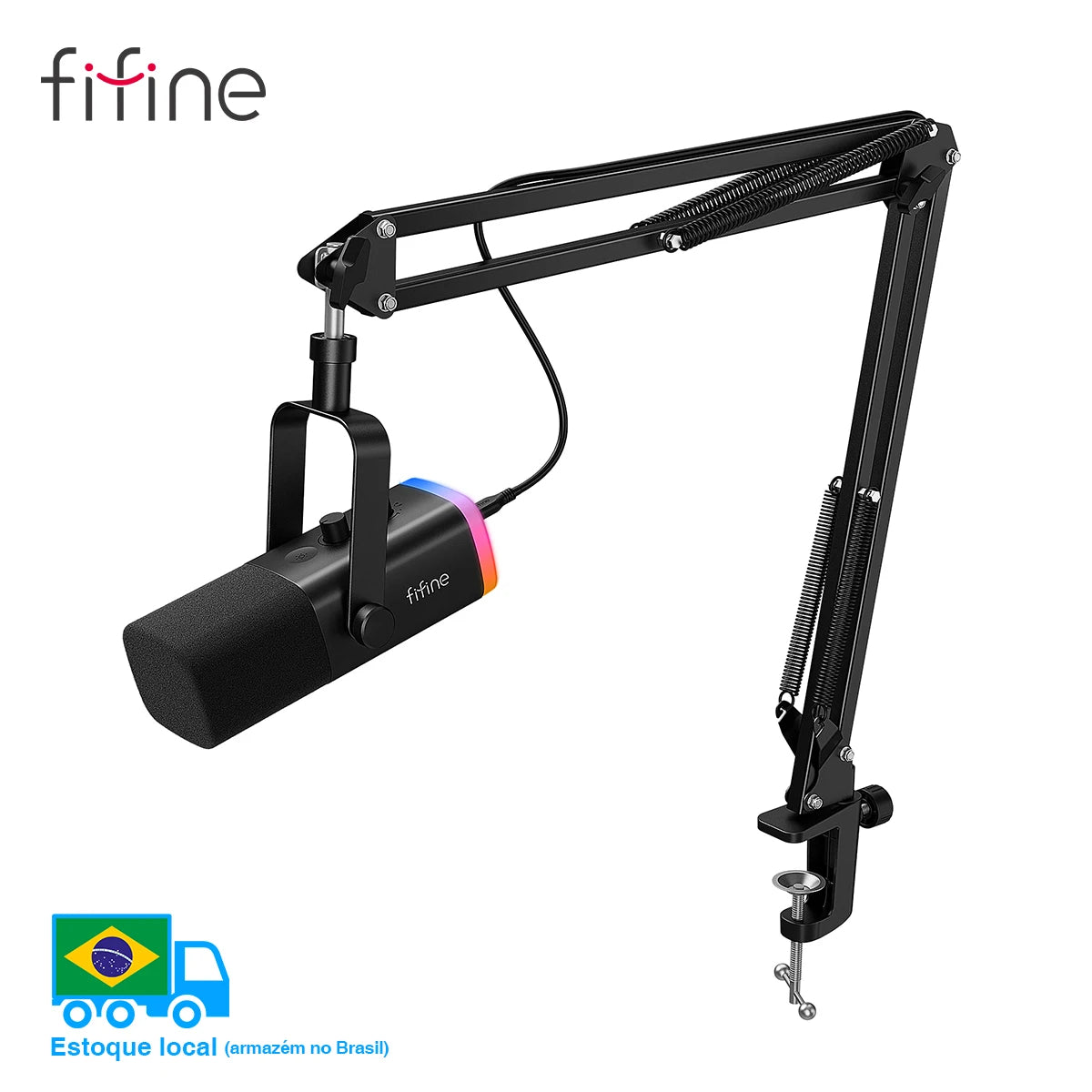 Microfone FIFINE AM8T – Kit Completo para Streaming, Podcast e Gravações