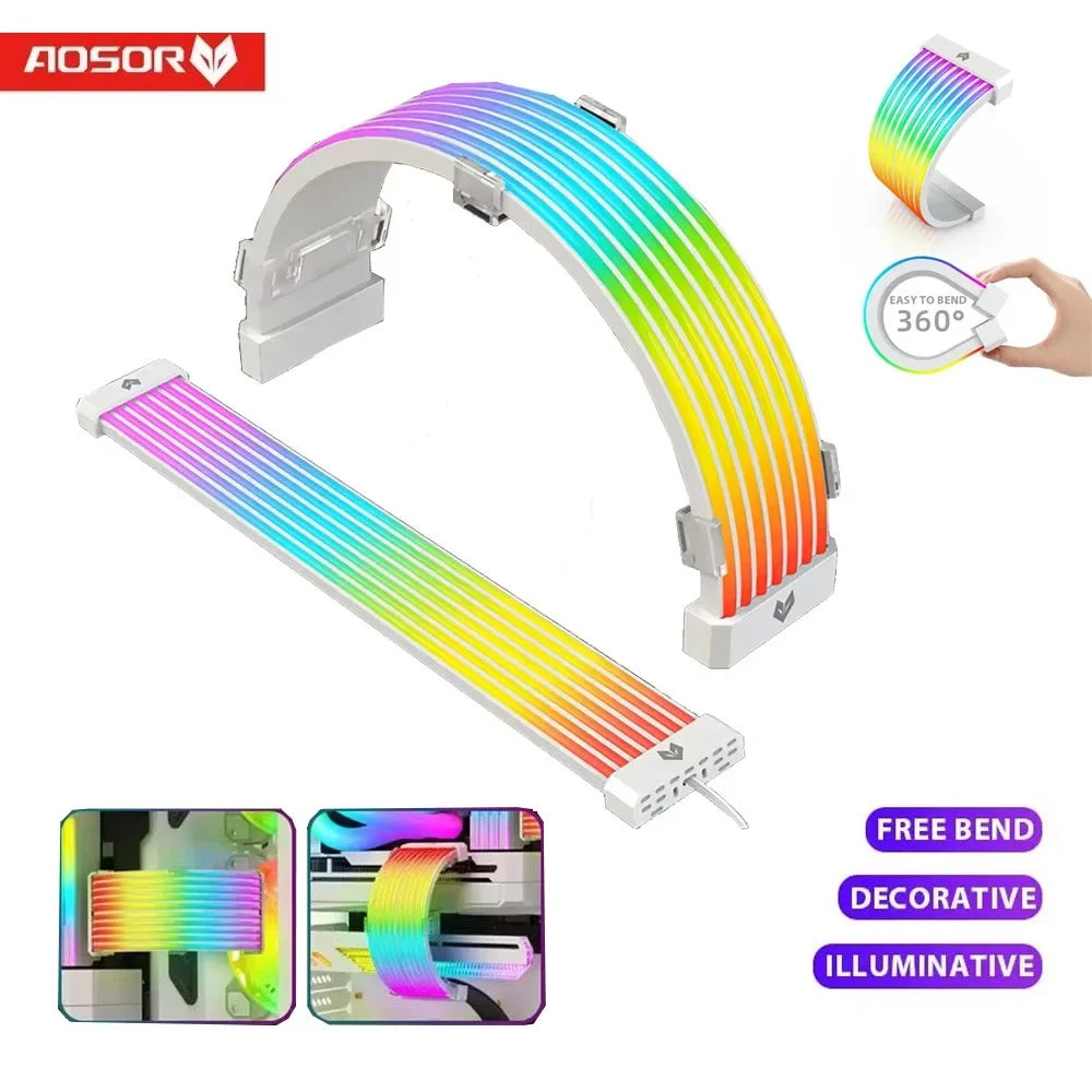 Kit 2 Placas ARGB AL200 (LED RGB para Organização de Cabos de PC)
