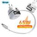 Carregador Elough 65w com cabo retrátil, USB-C e USB-A