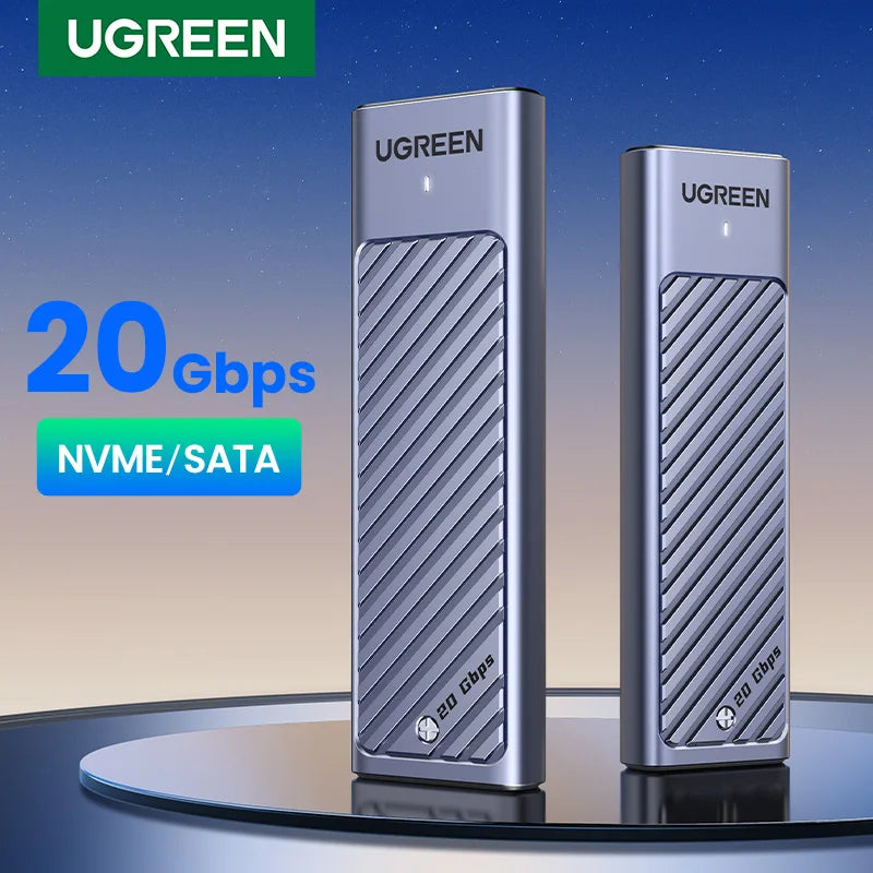 Case UGREEN para SSD M.2 NVMe e SATA USB-C 20Gbps USB 3.2 Gen 2x2