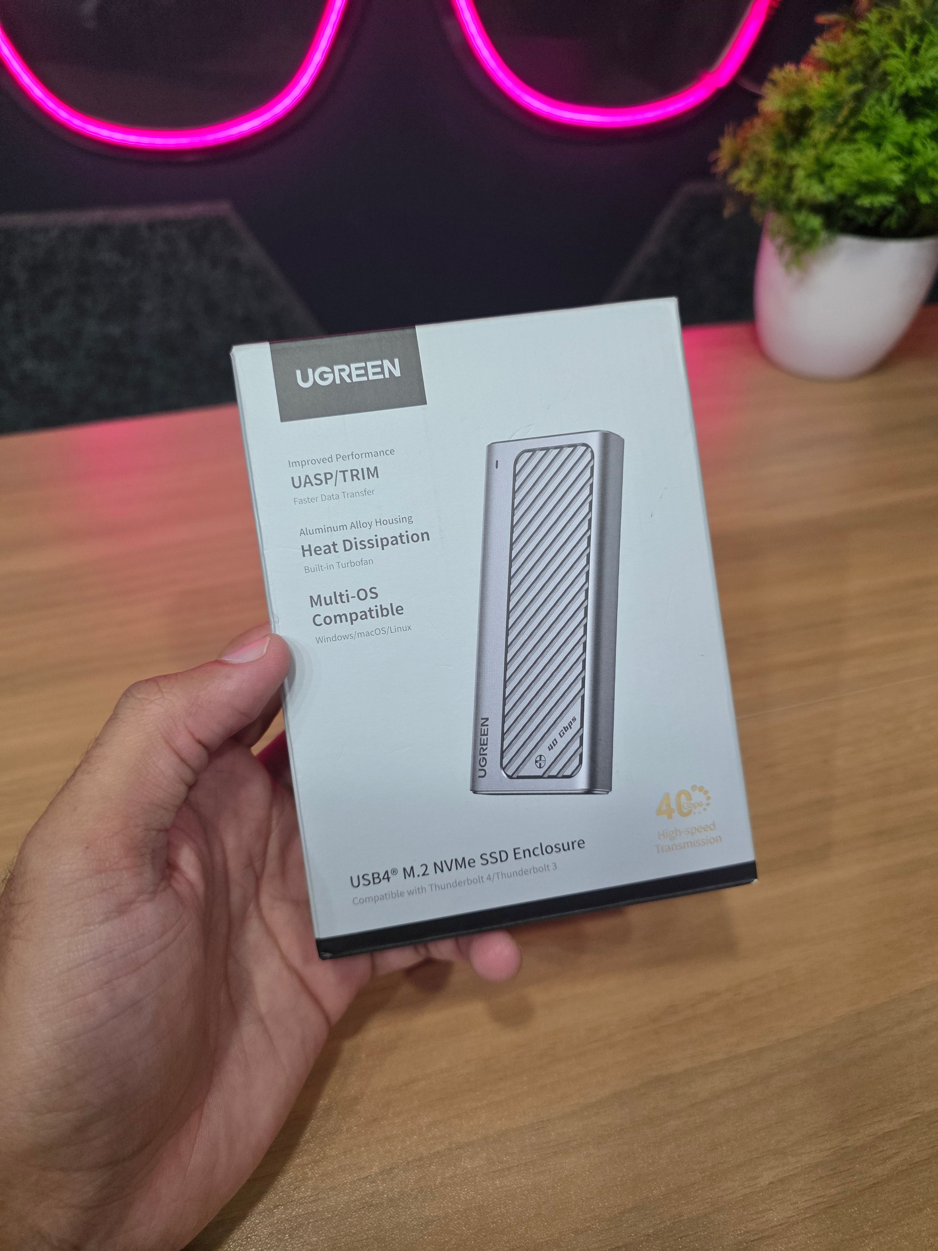 Case UGREEN para SSD M.2 NVMe - USB4 | 40Gbps | Alta Velocidade