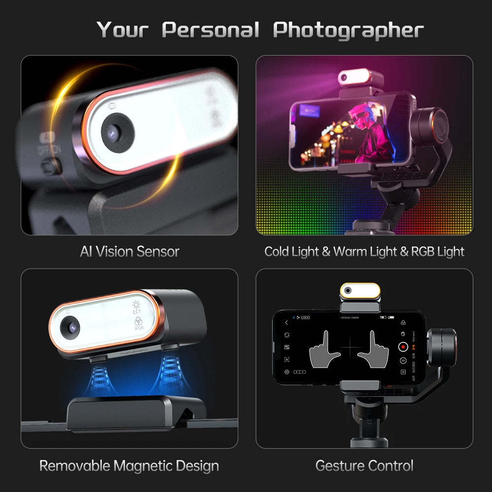 Gimbal Hohem iSteady M6 para celular Kit com Rastreamento por IA e Luz RGB