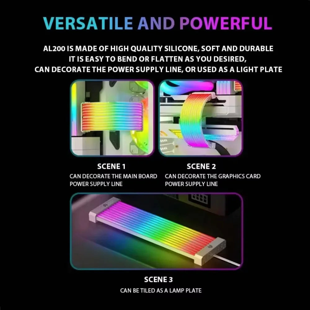 Kit 2 Placas ARGB AL200 (LED RGB para Organização de Cabos de PC)