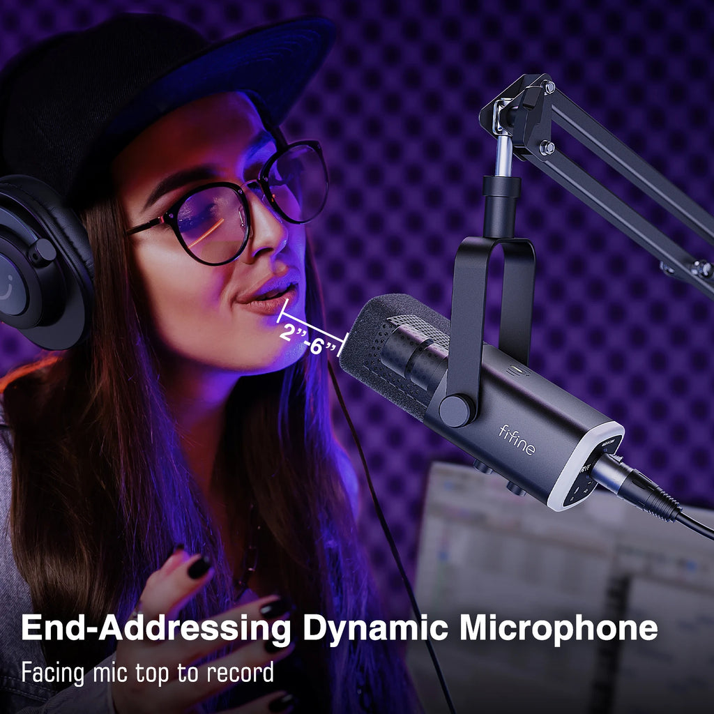 Microfone FIFINE AM8T – Kit Completo para Streaming, Podcast e Gravações