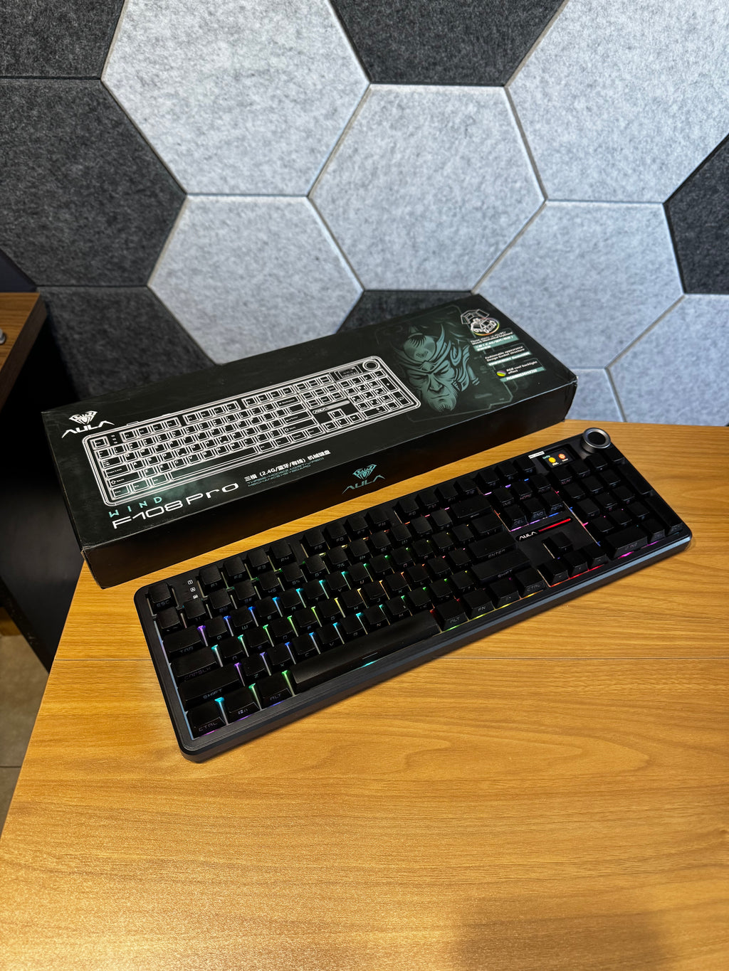 Teclado Mecânico AULA F108 Pro  ⌨️ Wireless, Com display, Hot-Swap, RGB, Sem fios, layout 108%