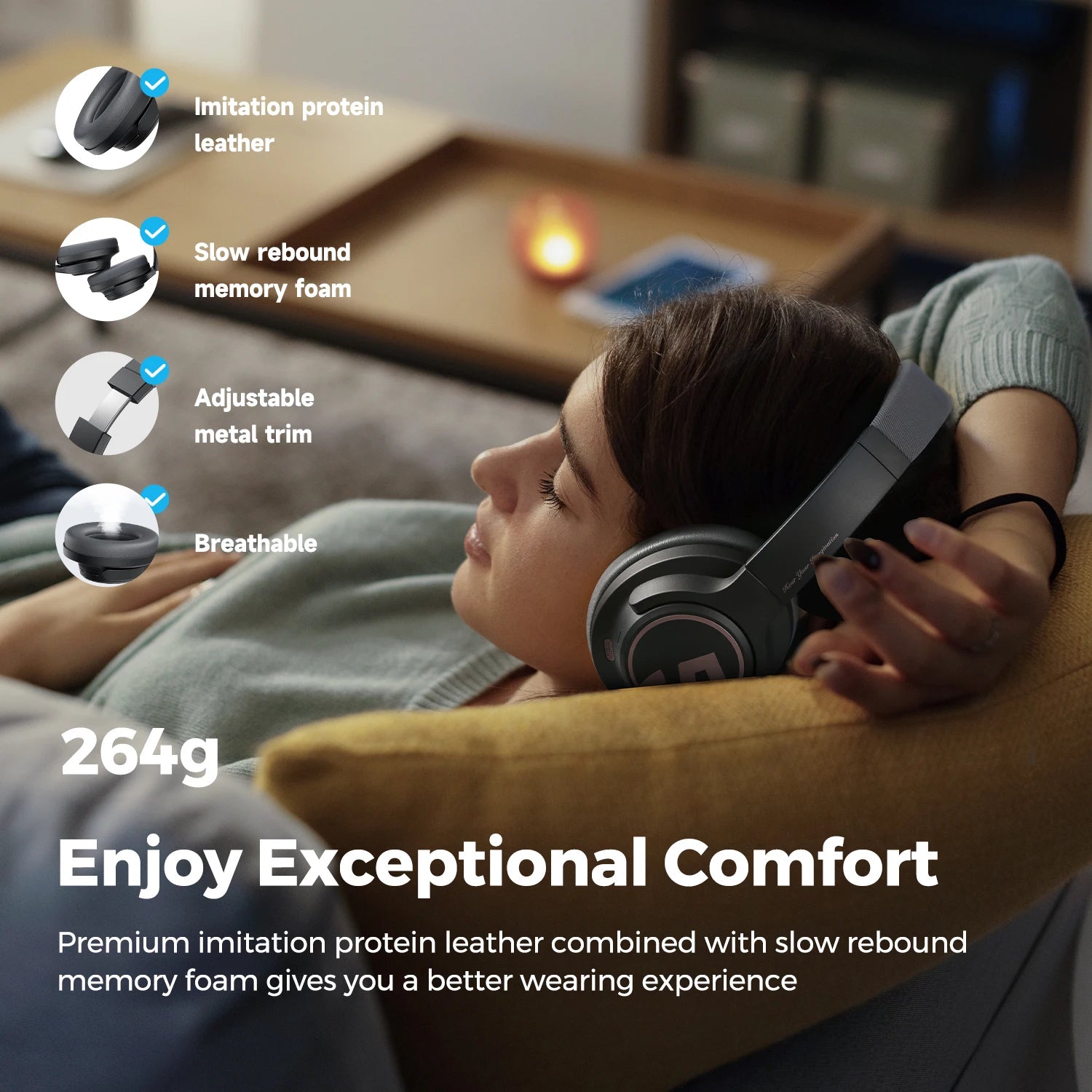 Headphone Bluetooth SoundPEATS Space ANC Hi-Res LDAC 123h