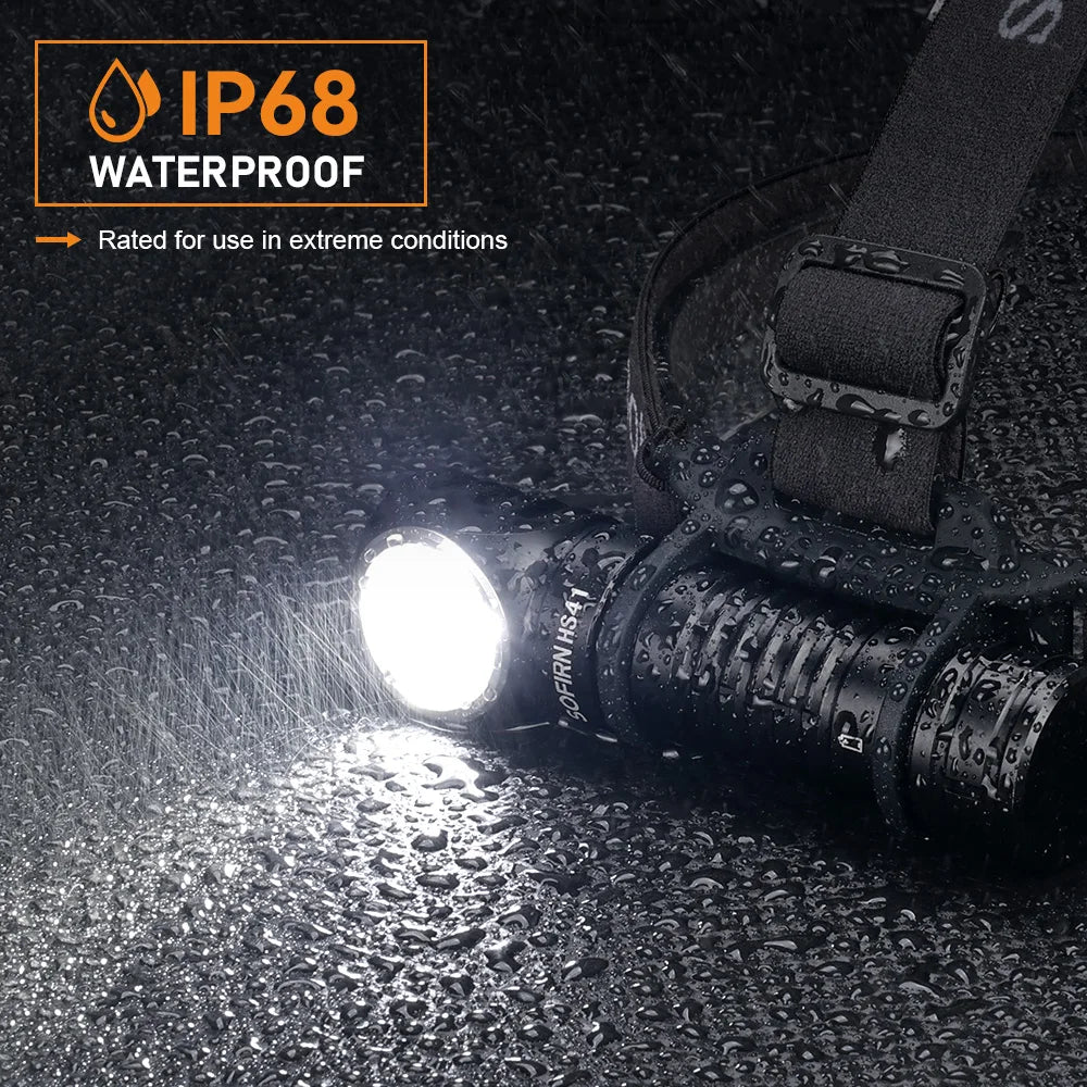 Lanterna de Cabeça Sofirn HS41 4000 Lumens Recarregável USB-C IP68