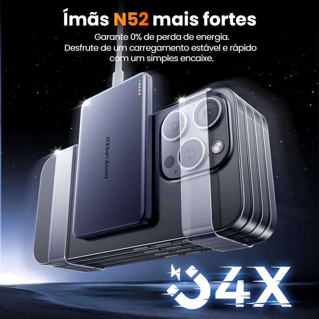 PowerBank Magnética MOVESPEED S10 10000mAh PD 20W MagSafe