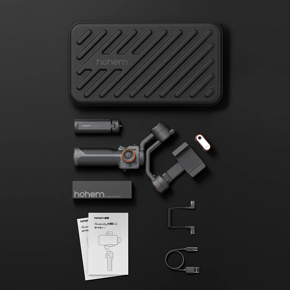 Gimbal Hohem iSteady M6 para celular Kit com Rastreamento por IA e Luz RGB