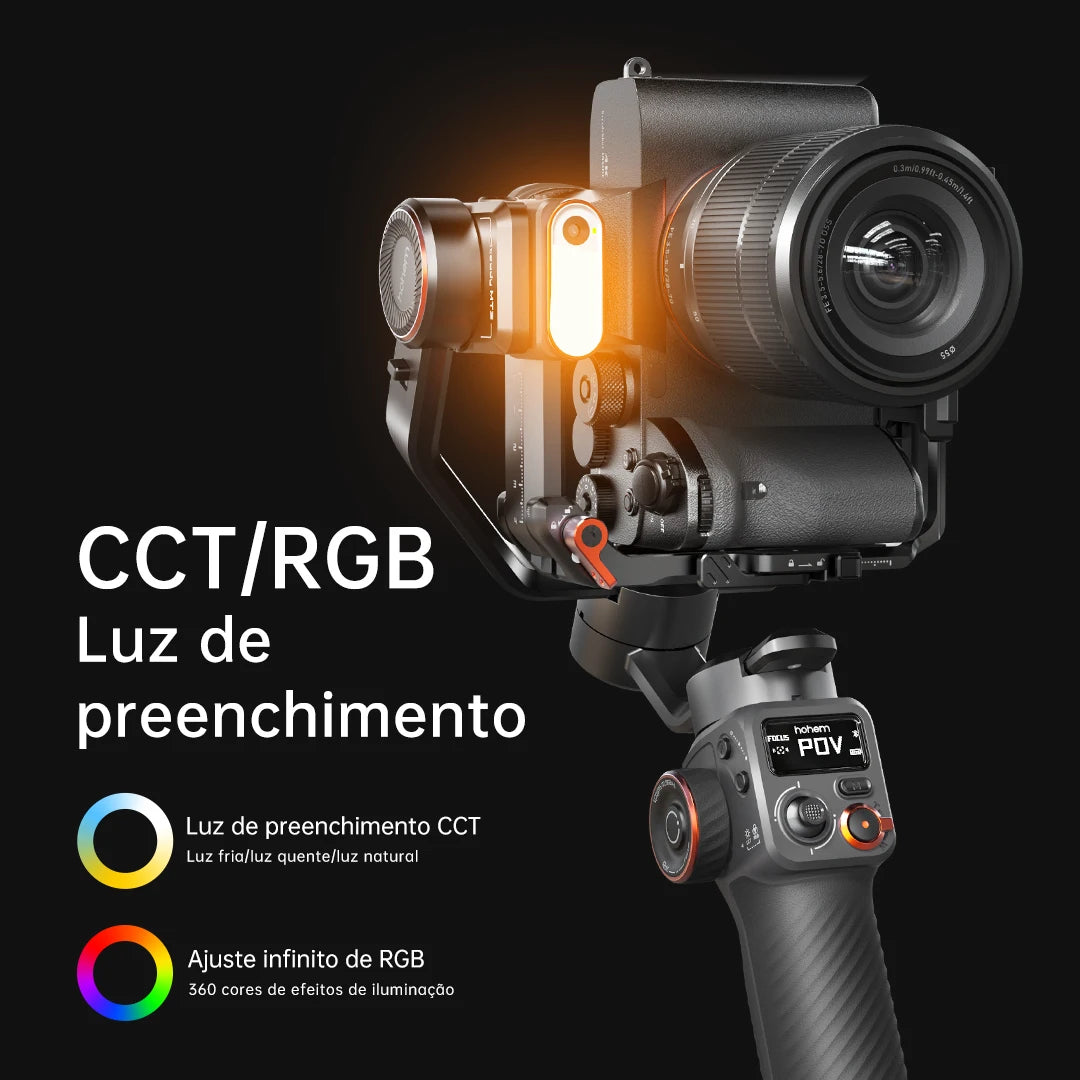Gimbal Hohem iSteady MT2 Kit Completo para Câmeras e Smartphones com IA
