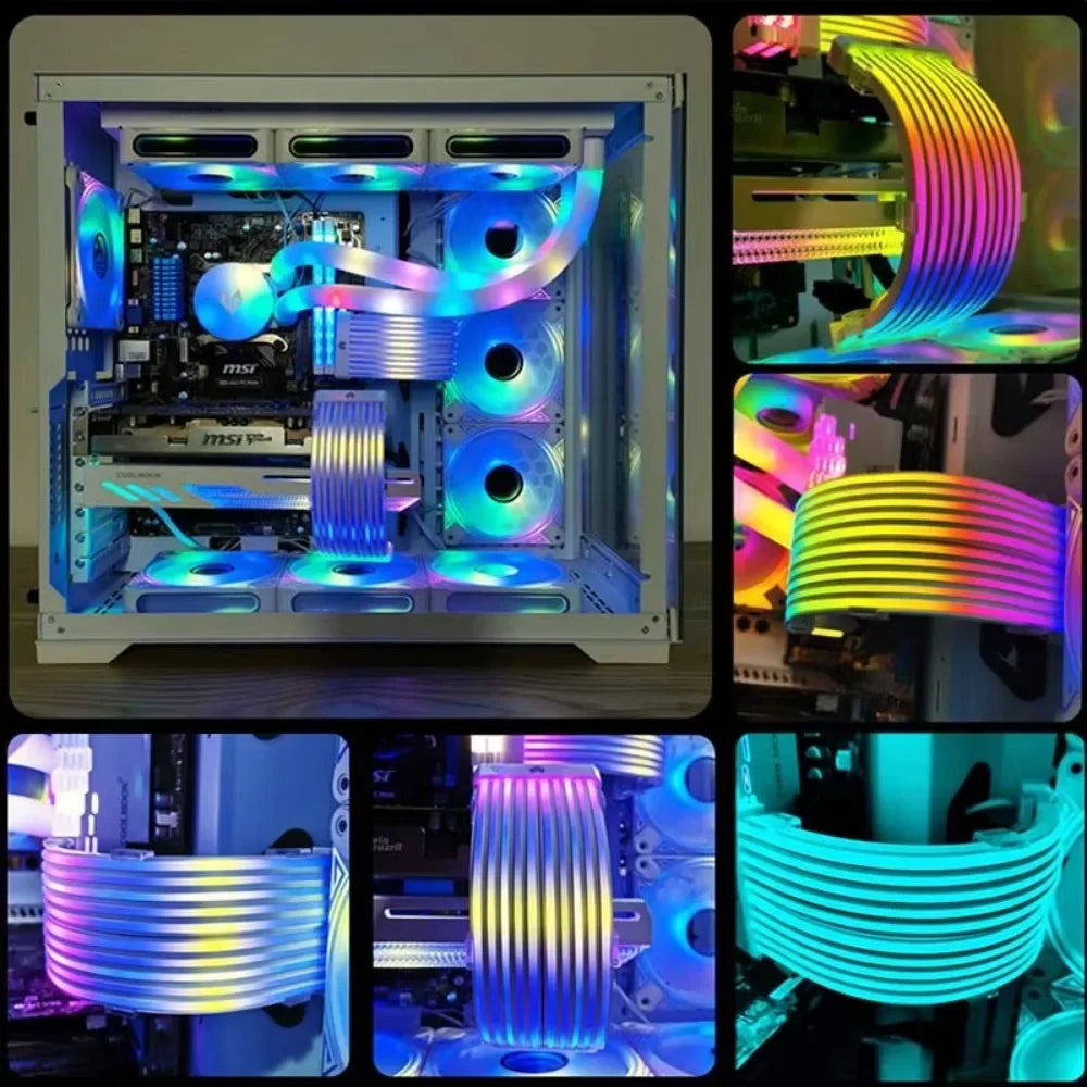 Kit 2 Placas ARGB AL200 (LED RGB para Organização de Cabos de PC)