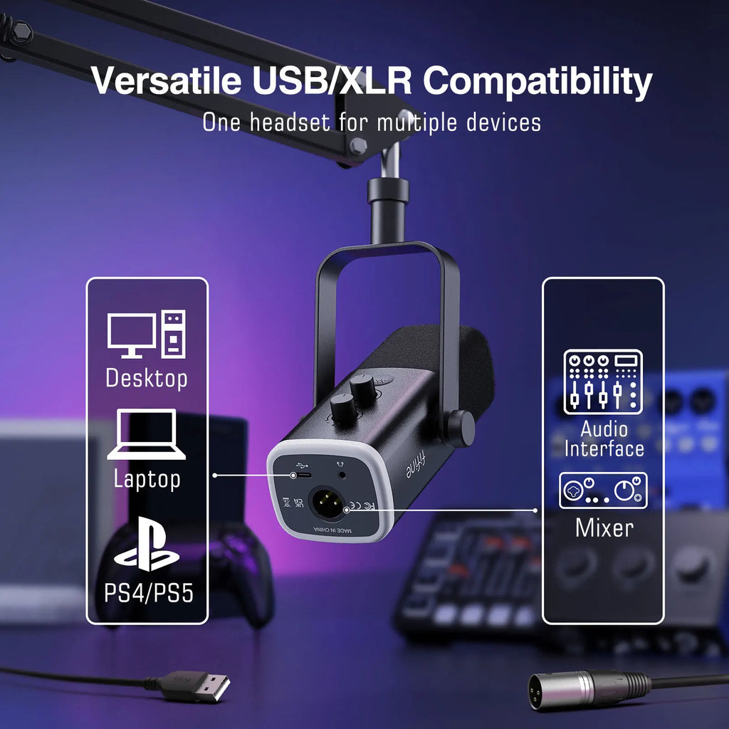 Microfone FIFINE AM8T – Kit Completo para Streaming, Podcast e Gravações