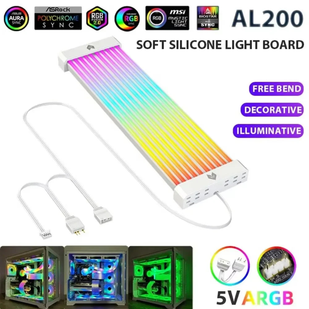 Kit 2 Placas ARGB AL200 (LED RGB para Organização de Cabos de PC)