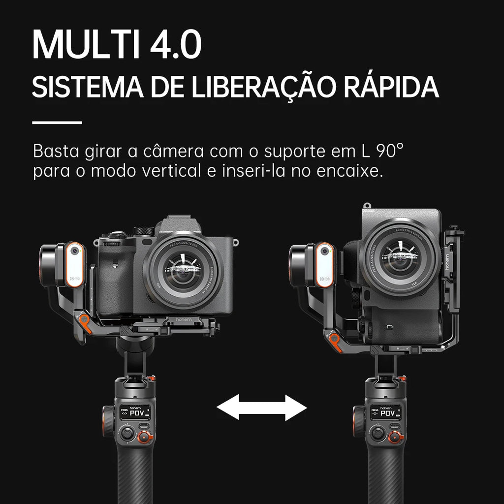 Gimbal Hohem iSteady MT2 Kit Completo para Câmeras e Smartphones com IA