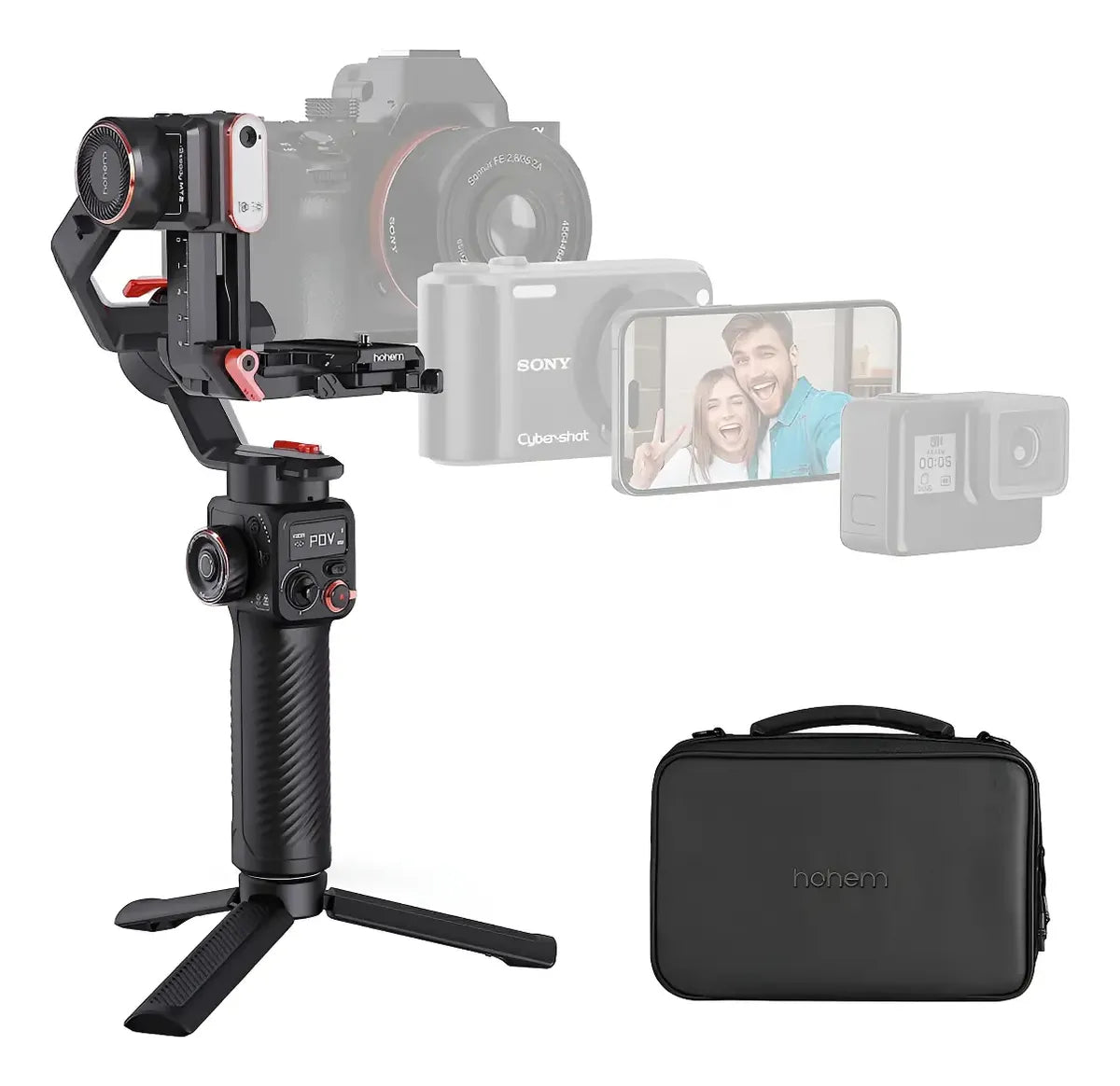 Gimbal Hohem iSteady MT2 Kit Completo para Câmeras e Smartphones com IA
