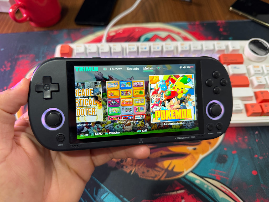 CONSOLE PORTÁTIL TRIMUI SMART PRO 256GB – TELA GRANDE, MUITOS JOGOS E ALTO DESEMPENHO! 🎮
