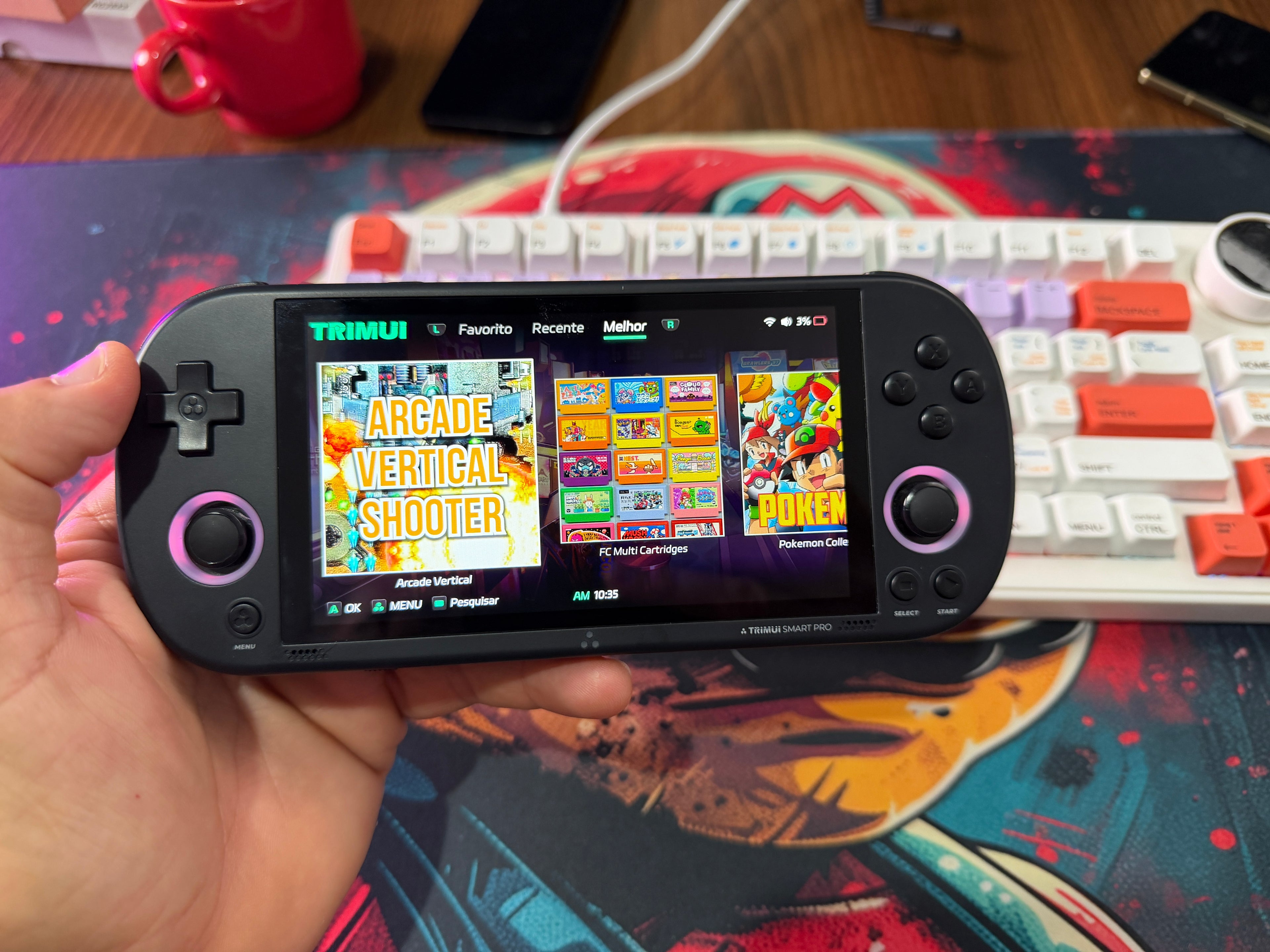 CONSOLE PORTÁTIL TRIMUI SMART PRO 256GB – TELA GRANDE, MUITOS JOGOS E ALTO DESEMPENHO! 🎮