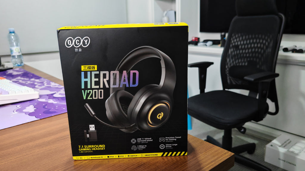 QCY Heroad V200 Over-Ear Headphones – Headset Bluetooth 7.1 com Driver de 50mm