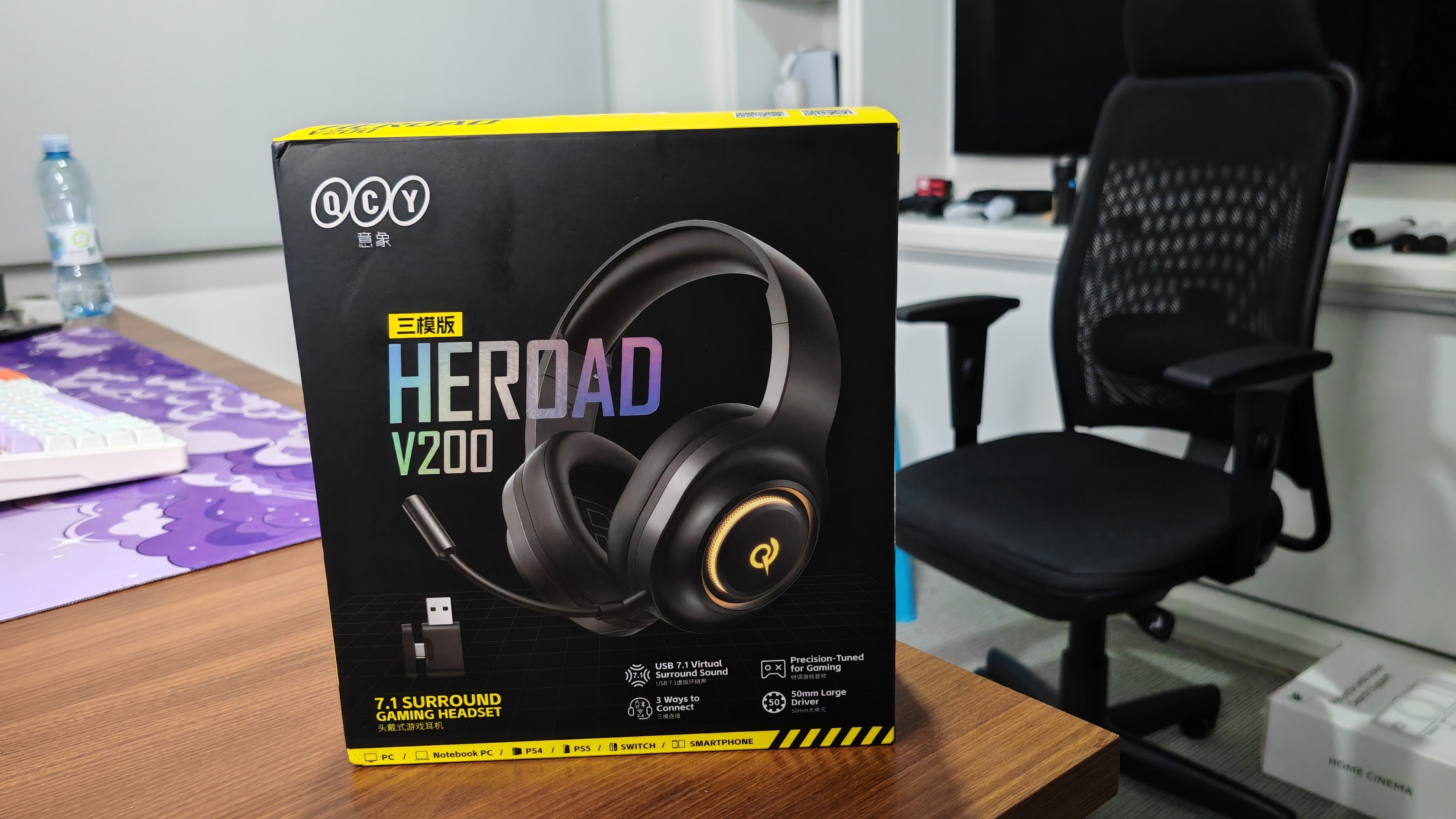 HEADSET GAMER QCY V200 PRO – SOM 7.1, DRIVER 50MM E MICROFONE DESTACÁVEL! 🎮🎧
