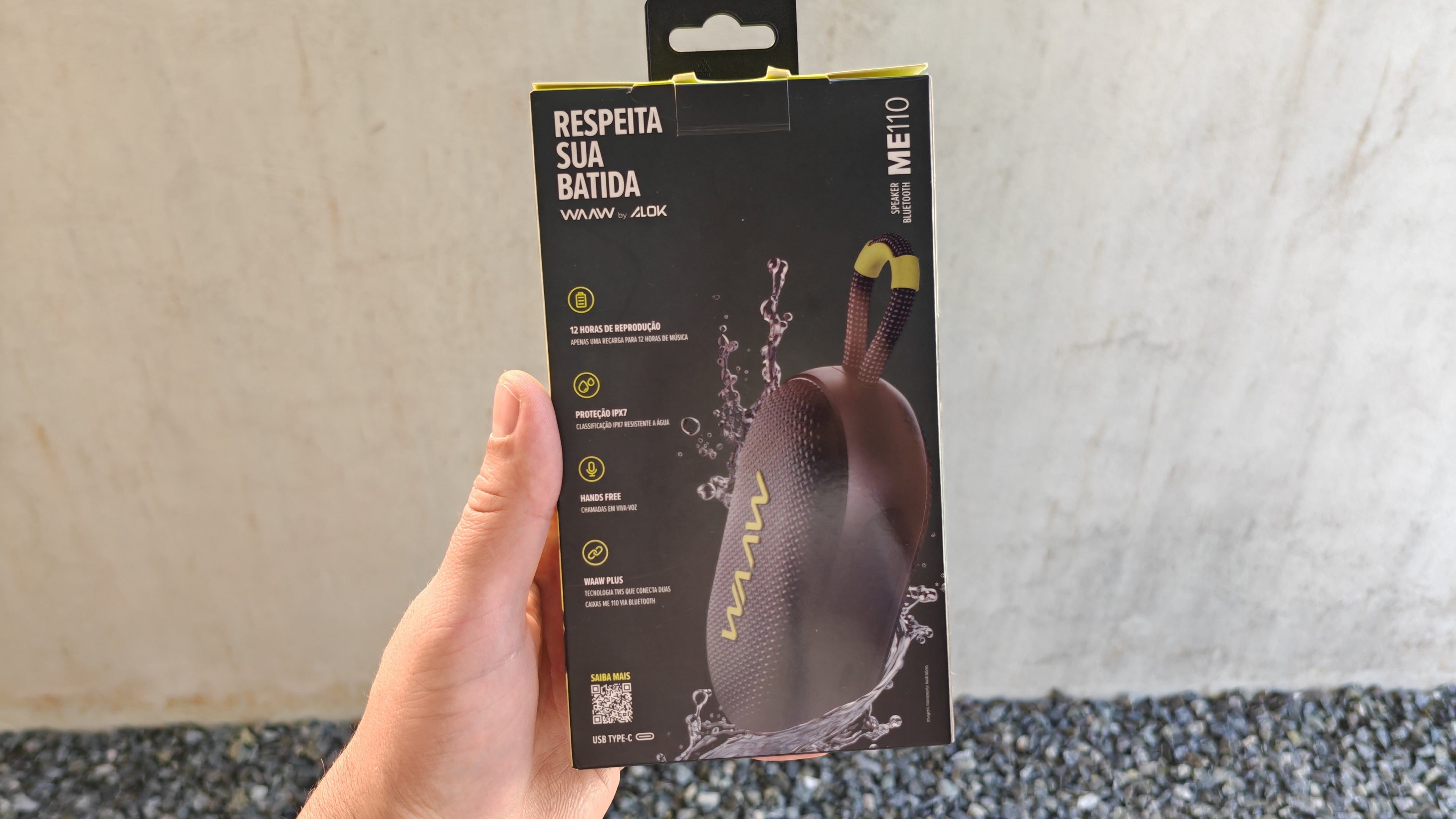 CAIXA DE SOM WAAW BY ALOK ME 110 – BLUETOOTH, IPX7, 12H DE BATERIA!