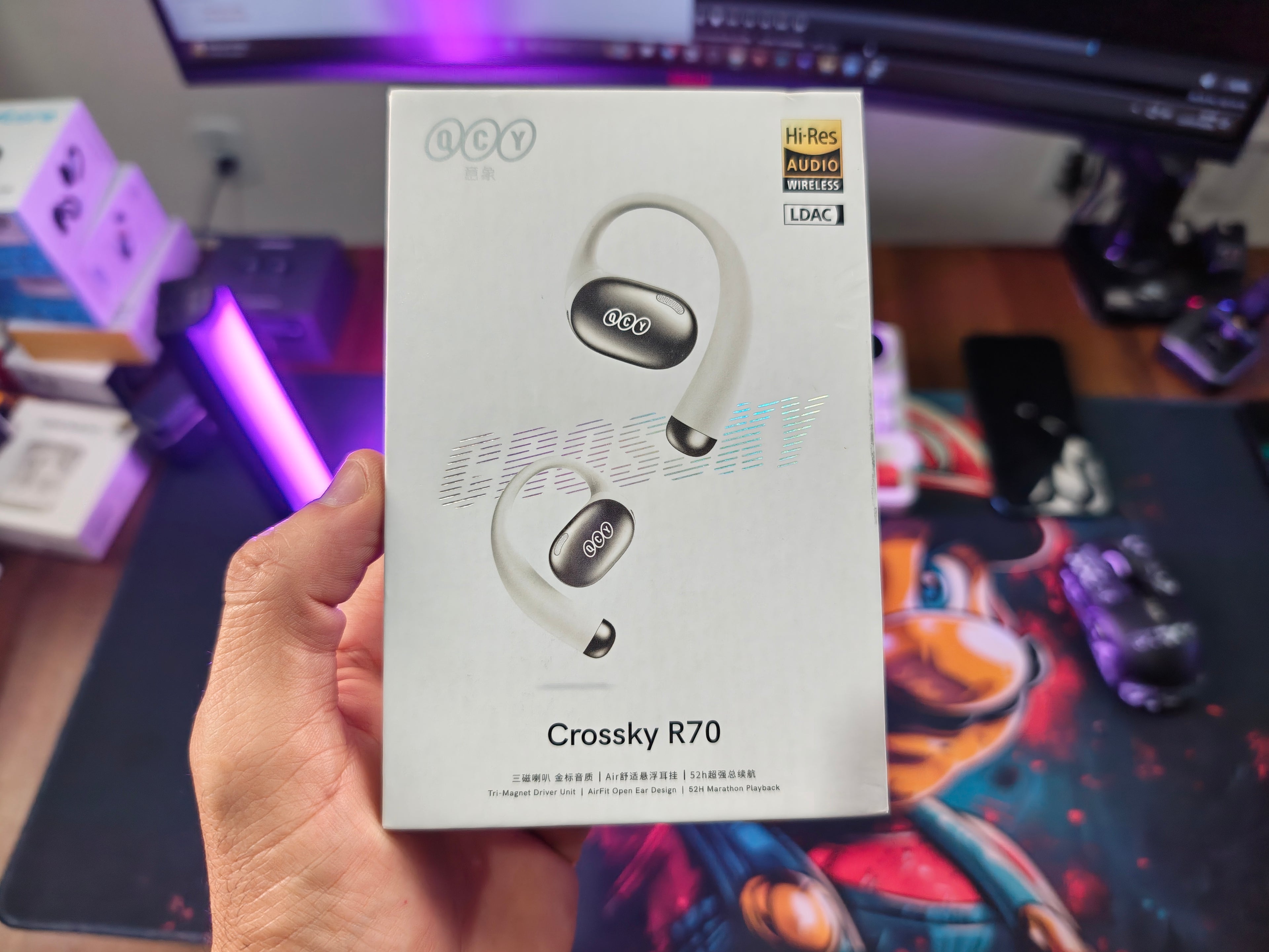 QCY CROSSKY R70 – FONE OPEN-EAR HI-RES COM LDAC, BLUETOOTH 6.0 E ATÉ 52H DE BATERIA!