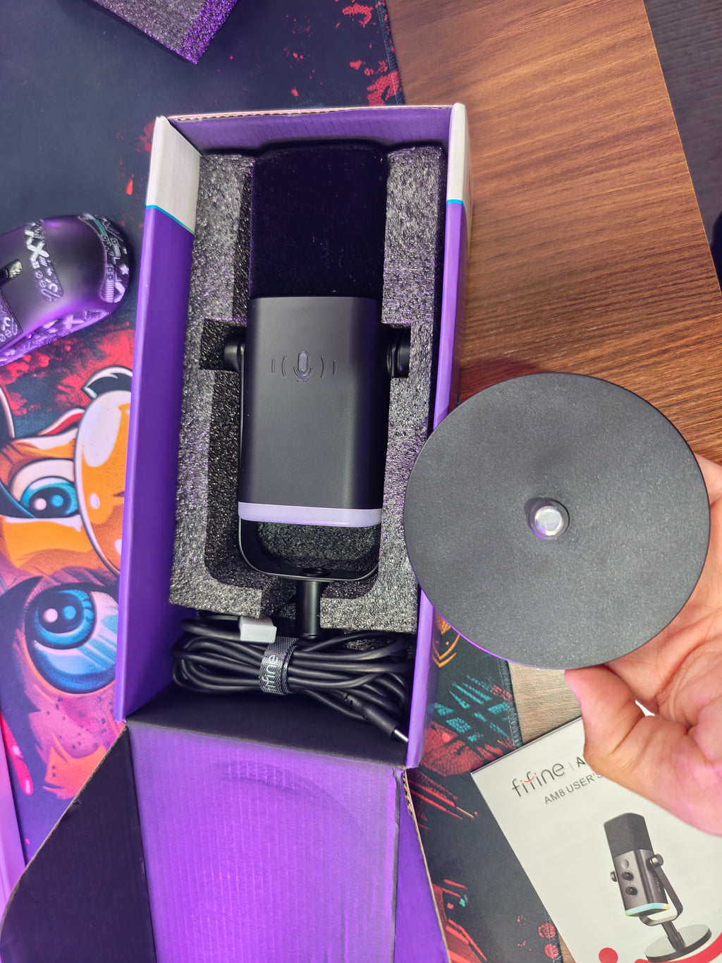 MICROFONE  FIFINE AM8 – MICROFONE USB/XLR COM RGB, QUALIDADE PROFISSIONAL E ÁUDIO CRISTALINO!