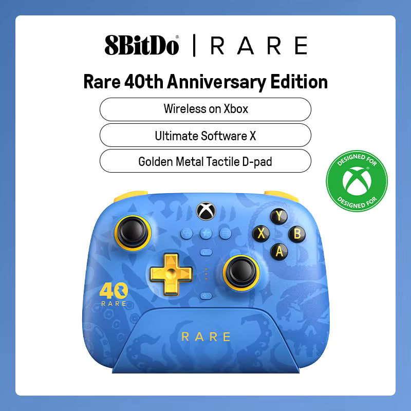 Controle 8BitDo Ultimate 3 Edição especial RARE, licenciado pela Microsot, funciona no Xbox sem fios