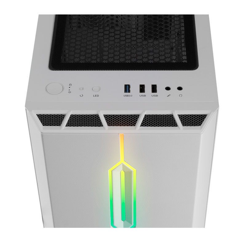 Gabinete Gamer Aigo Darkflash Dlm23 Branco Rgb Sem Fans Branco