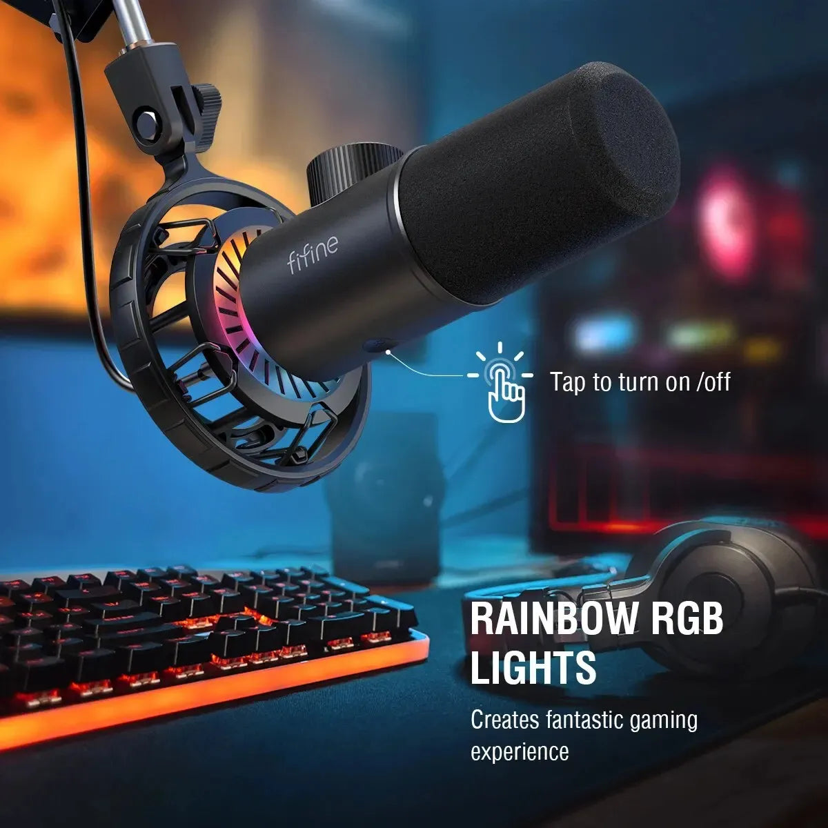 Microfone Condensador Fifine K658 RGB