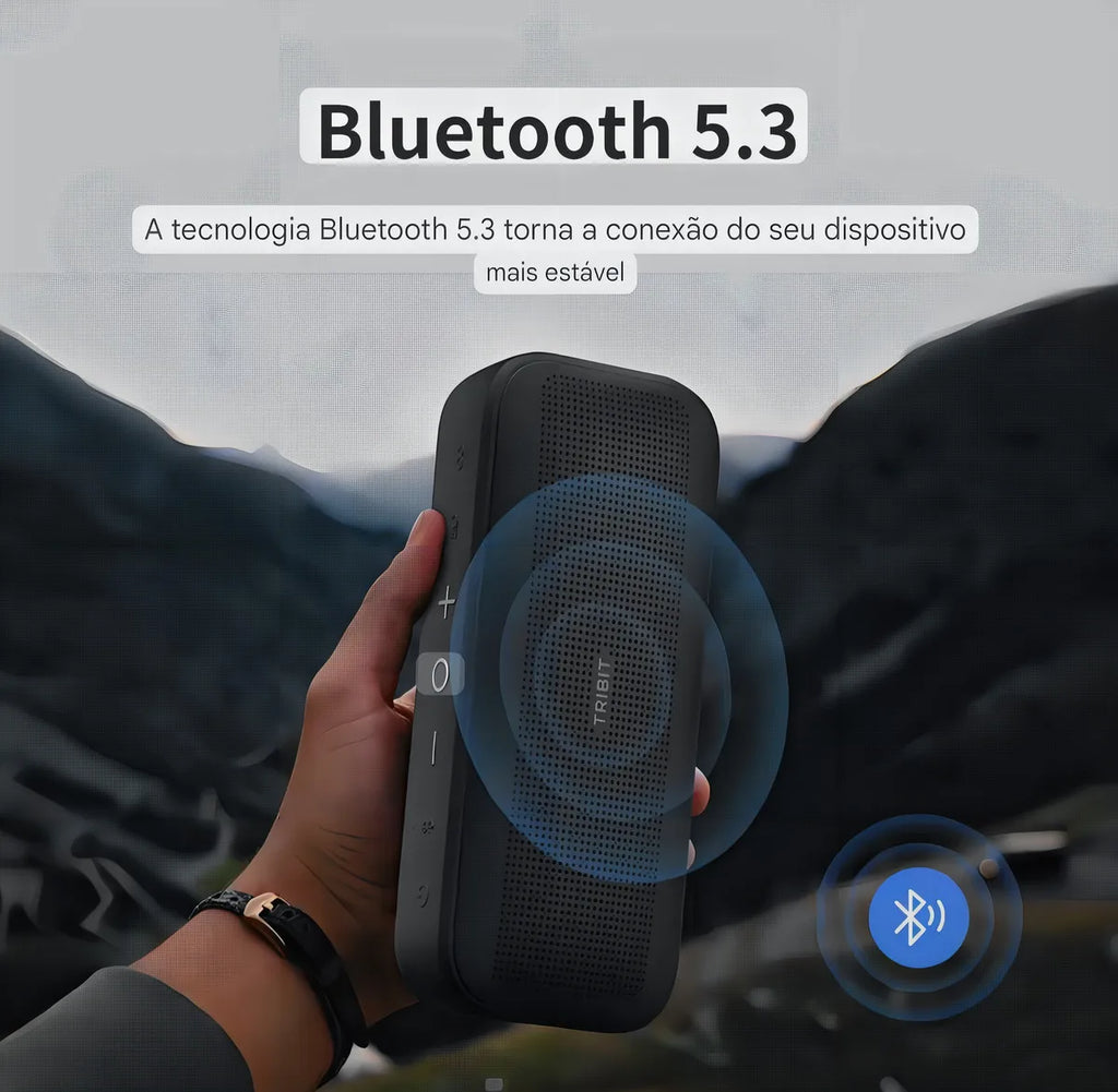 Caixa De Som Bluetooth Tribit Stormbox Flow 25w Bateria 30 H Cinza