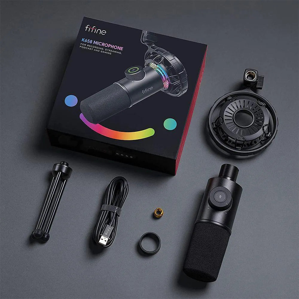 Microfone Condensador Fifine K658 RGB