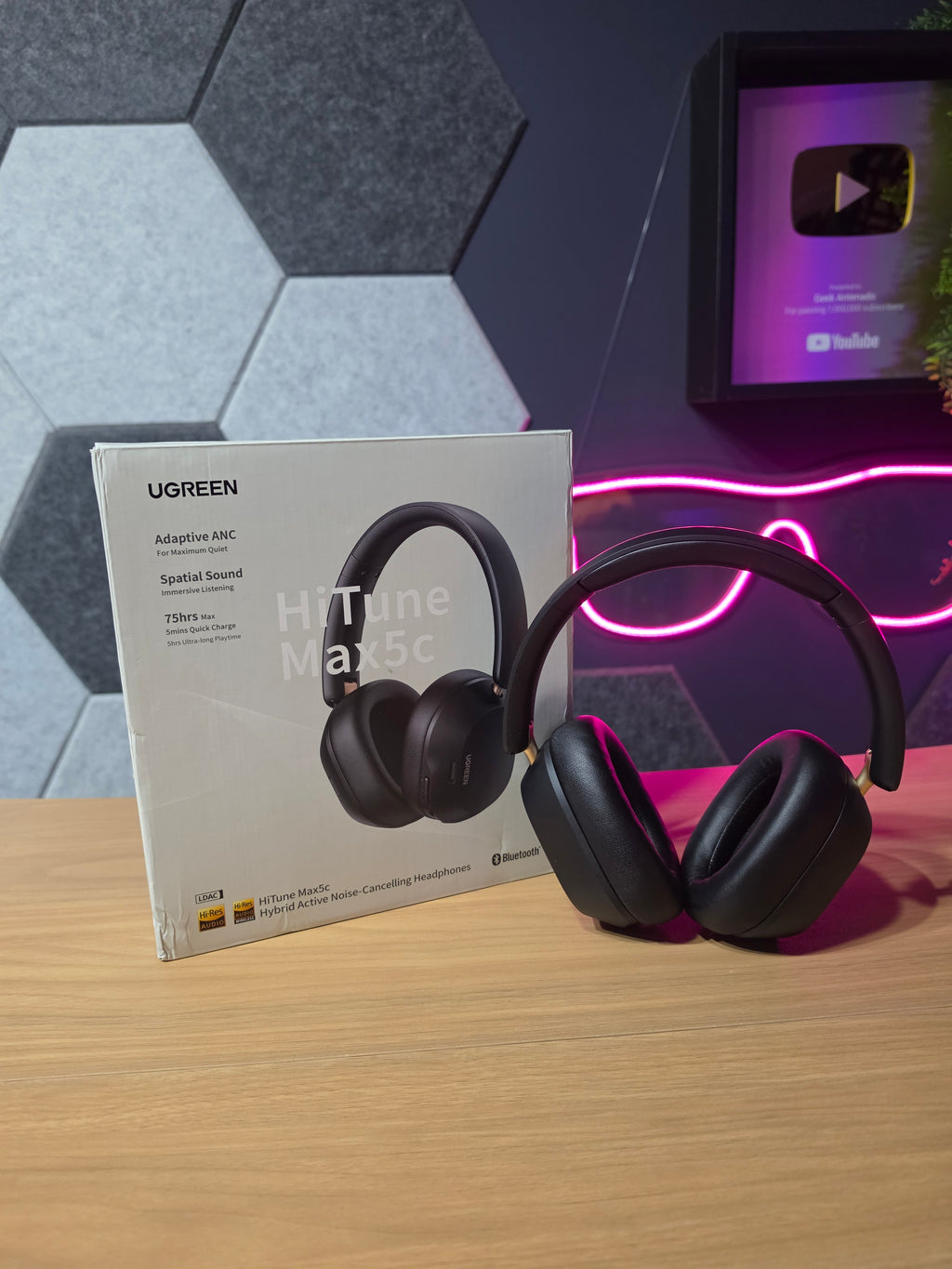 Headphone Green Hitune Max5c Com LDAC, HiRes audio, Bateria até 75h